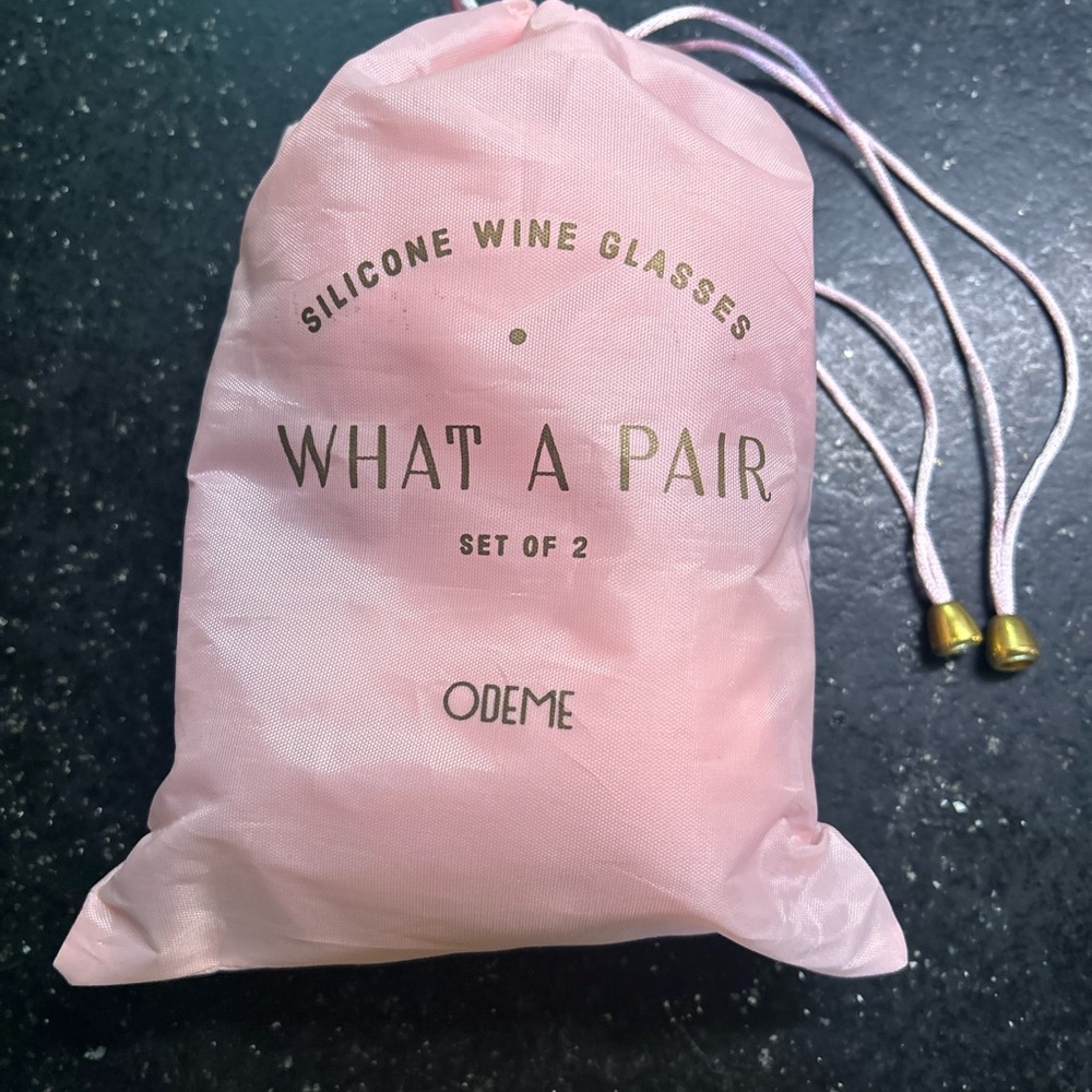 Odeme Pink Silicone Wine Glasses Pair